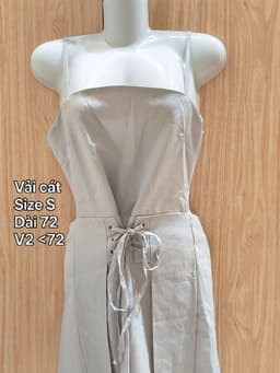 [2hand] Jumpsuit 2 dây ghi xám nơ lưng thắt eo size S quần áo si tuyển 3