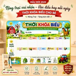 Bảng thời khoá biểu tráng gương để bàn ( TẶNG BÚT VIẾT XOÁ ) kích thước 20x30 , dày dặn bền đẹp dùng cả năm 3
