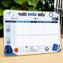 Bảng thời khoá biểu tráng gương để bàn ( TẶNG BÚT VIẾT XOÁ ) kích thước 20x30 , dày dặn bền đẹp dùng cả năm 7