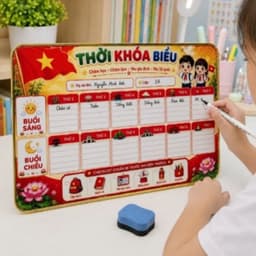 Bảng thời khoá biểu tráng gương để bàn ( TẶNG BÚT VIẾT XOÁ ) kích thước 20x30 , dày dặn bền đẹp dùng cả năm 1