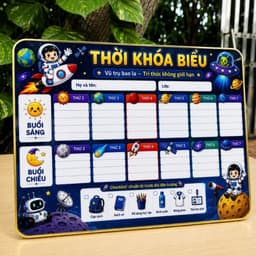 Bảng thời khoá biểu tráng gương để bàn ( TẶNG BÚT VIẾT XOÁ ) kích thước 20x30 , dày dặn bền đẹp dùng cả năm 6