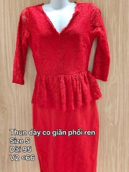 [2hand] Đầm body đỏ dáng peplum công sở size S váy si bút chì 2