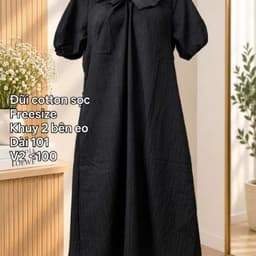 [2hand] Đầm bầu váy suông đen chữ A freesize hàng si 2