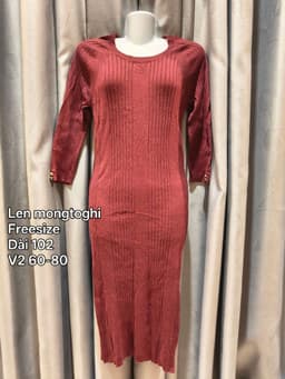 [2hand] Váy len mongtoghi body dài tím mận freesize 4