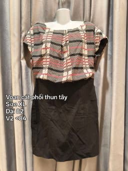 [2hand] Đầm công sở áo caro phối váy zip size XL hàng vero 2