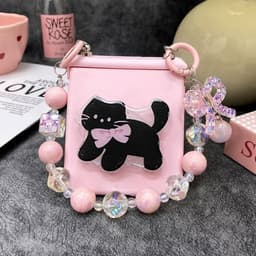 [CÓ SẴN] Ốp ZFLIP 8 - Z FLIP 7 - Z FLIP6 - FLIP5 5G popsocket / giá đỡ mèo cute kèm dây đeo và thanh bảo vệ bản lề 3