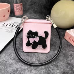 [CÓ SẴN] Ốp ZFLIP 8 - Z FLIP 7 - Z FLIP6 - FLIP5 5G popsocket / giá đỡ mèo cute kèm dây đeo và thanh bảo vệ bản lề 2