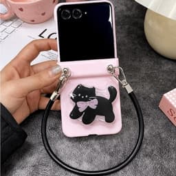 [CÓ SẴN] Ốp ZFLIP 8 - Z FLIP 7 - Z FLIP6 - FLIP5 5G popsocket / giá đỡ mèo cute kèm dây đeo và thanh bảo vệ bản lề 7