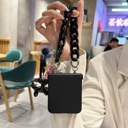 [CÓ SẴN] Ốp ZFLIP 8 - Z FLIP 7 - Z FLIP6 - FLIP5 5G dây xích nhựa cá tính kèm móc treo poodle và thanh bảo vệ bản lề 3