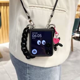 [CÓ SẴN] Ốp ZFLIP 8 - Z FLIP 7 - Z FLIP6 - FLIP5 5G dây xích nhựa cá tính kèm móc treo poodle và thanh bảo vệ bản lề 6