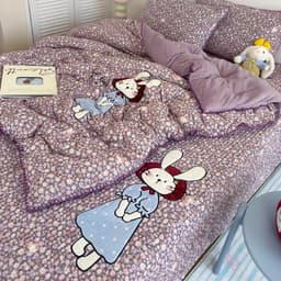 Bộ chăn ga gối 4 món Nỉ nhung mịn thêu hoạ tiết cute,mặt nhung ấm áp mềm mịn giữ nhiệt tốt êm êm shop 4