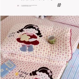 Bộ chăn ga gối 4 món Nỉ nhung mịn thêu hoạ tiết cute,mặt nhung ấm áp mềm mịn giữ nhiệt tốt êm êm shop 7