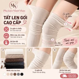Tất đùi nữ cổ cao mang boot, vớ lolita mùa đông mềm mại giữ ấm, phong cách Hàn Quốc - KEM-002 2