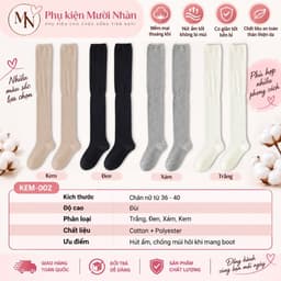 Tất đùi nữ cổ cao mang boot, vớ lolita mùa đông mềm mại giữ ấm, phong cách Hàn Quốc - KEM-002 4
