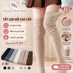 Tất đùi nữ cổ cao mang boot, vớ lolita mùa đông mềm mại giữ ấm, phong cách Hàn Quốc - KEM-002 1
