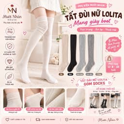 Tất đùi nữ cổ cao mang boot, vớ lolita mùa đông mềm mại giữ ấm, phong cách Hàn Quốc - KEM-002 5