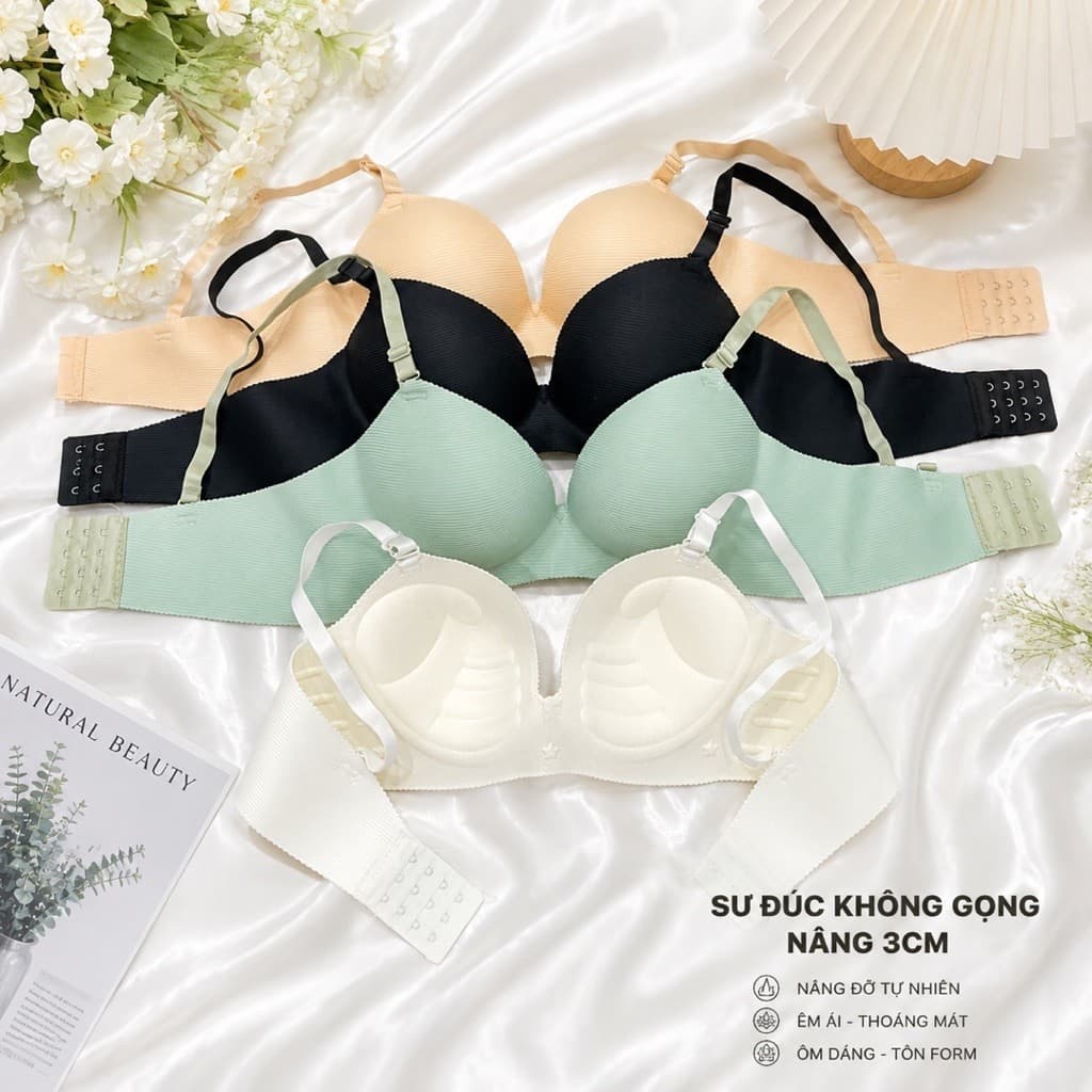 Combo 3 áo lót su, áo ngực su không gong, áo lót mặc áo dài nâng 3 phân đẹp mềm êm bền lắm