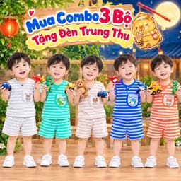 Bộ thun lạnh tay ngắn sọc cho bé trai và bé gái, đồ thun lạnh cho bé chất mềm mát 6-16kg thiết kế đẹp 2