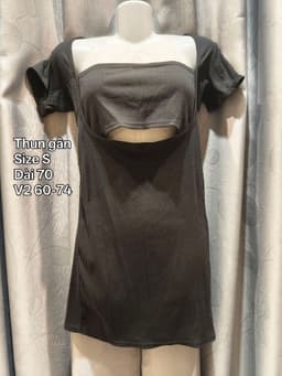 [2hand] Đầm váy body thun gân đen size S 2