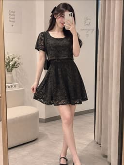 [2hand] Váy ren 2 lớp đen size S 1