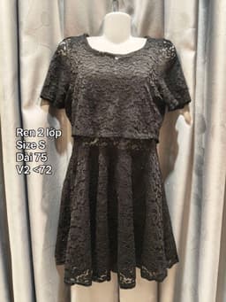 [2hand] Váy ren 2 lớp đen size S 2
