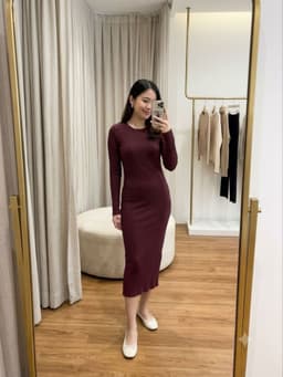 [2hand] Đầm len body tím mận size S 1