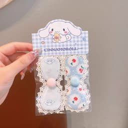 Miếng Dán Tóc Mái Thêu Thú Cưng Sanrio Đáng Yêu Giúp Định Hình Tóc Con Cho Bé Gái 9