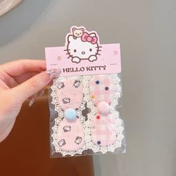 Miếng Dán Tóc Mái Thêu Thú Cưng Sanrio Đáng Yêu Giúp Định Hình Tóc Con Cho Bé Gái 8