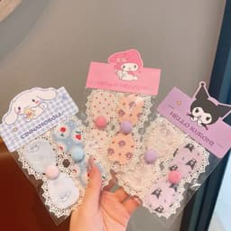 Miếng Dán Tóc Mái Thêu Thú Cưng Sanrio Đáng Yêu Giúp Định Hình Tóc Con Cho Bé Gái 7