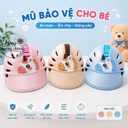 Nón Bảo Vệ Đầu Cho Bé Có Vành Lưỡi Trai Che Nắng - Mũ Bảo Vệ Đầu Bé Tập Ngồi Xe 1
