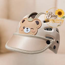 Nón Bảo Vệ Đầu Cho Bé Có Vành Lưỡi Trai Che Nắng - Mũ Bảo Vệ Đầu Bé Tập Ngồi Xe 2