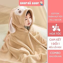 #Khăn tắm cho bé, khăn choàng tắm có mũ, áo choàng tắm cho bé đi biển 6