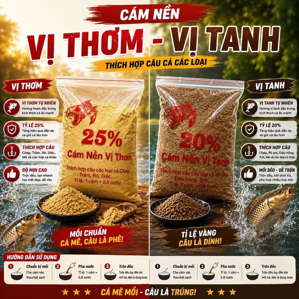 [HÀNG MỚI] Cám cá, cám câu cá ngũ cốc HUYẾT NGƯ vị thơm và tanh