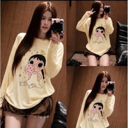 Áo Thun Coton Giấy Mỏng Nhẹ Mát In Hình Cô Gái Thủi Bóng Dễ Thương, From Thụng Rộng 1