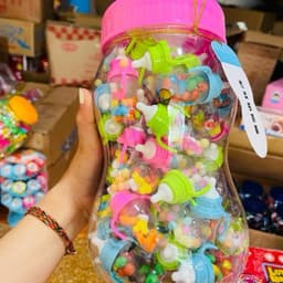 Lọ 60 hũ kẹo hình bình ti mix vị siêu ngon cho bé, bình ti nhiều loại kẹo siêu hot cho bé 2