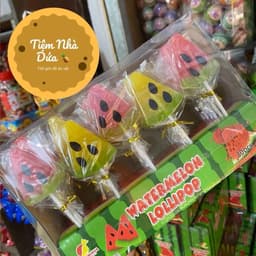 Khay 30 que Kẹo mút mix Hình dưa hấu siêu ngon cho bé Chua Snack Ăn Vặt Candy Food 1