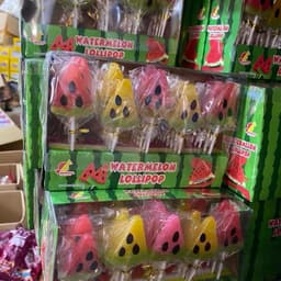 Khay 30 que Kẹo mút mix Hình dưa hấu siêu ngon cho bé Chua Snack Ăn Vặt Candy Food 4