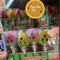 Khay 30 que Kẹo mút mix Hình dưa hấu siêu ngon cho bé Chua Snack Ăn Vặt Candy Food 5