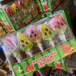 Khay 30 que Kẹo mút mix Hình dưa hấu siêu ngon cho bé Chua Snack Ăn Vặt Candy Food 3