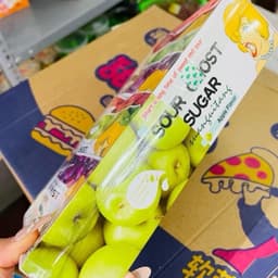 Sỉ hộp 30 gói kẹo siêu chua cô gái, kẹo siêu chua vị hoa quả cô gái tóc vàng sỉ đồ ăn 5