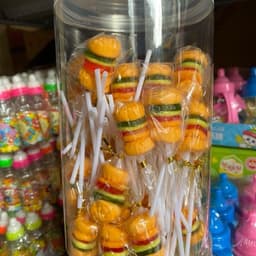 Sỉ hộp 50 xiên kẹo dẻo hamburger ăn vặt, xiên kẹo 2k, kẹo hamburger 2k xiên dẻo 6
