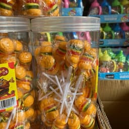 Sỉ hộp 50 xiên kẹo dẻo hamburger ăn vặt, xiên kẹo 2k, kẹo hamburger 2k xiên dẻo 3