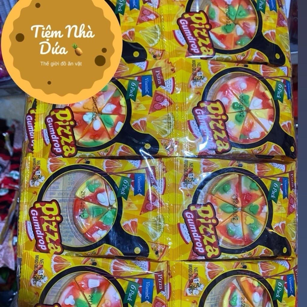 Bịch 40 gói kẹo dẻo pizza, kẹo pizza màu sắc dẻo ngọt, kẹo dẻo pizza siêu ngon hấp dẫn Candy Food Snack Ăn Vặt Thức Ăn