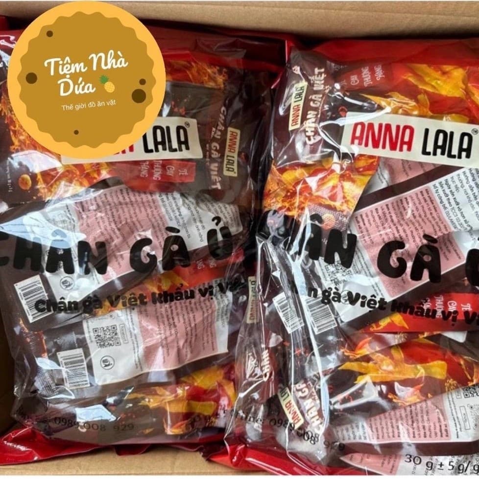 Sỉ(Bịch x 30 gói) 30g Chân Gà ANNA LALA Vị Tê Cay Thượng Hạng Hot Food Chua Ăn Vặt Miến