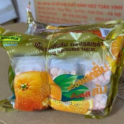 Vỉ 24 hộp kẹo C cam ngậm tuổi thơ, kẹo C cam tuổi thơ cổng trường viên ngậm Snack Thức Ăn Ăn Vặt Food Candy Chua 4