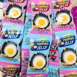 (Bán sỉ) Bịch 40 gói Thạch trứng ốp la kèm kẹo nổ mỗi gói 26 gr siêu ngon cho bé food Snack Ăn Vặt 1