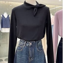 (Deal Sốc) Áo Thun Chất Giữ Nhiệt Lông Thỏ Thiết Kế Cổ Nơ Kiểu Pháp Thanh Lịch dày ấm- T2 Fashion A68 4