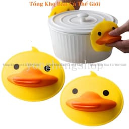 SET2 lót tay silicone Chống Bỏng Chịu Nhiệt Hình Vịt Vàng Hoạt Hình Cho Nhà Bếp, tiện dụng 7