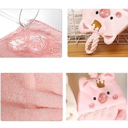 #Khăn Lau Tay Thấm Hút Tốt Hình Heo Con Xinh Xắn 8