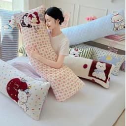 Gối ôm nỉ nhung tuyết san hô siêu mền thoáng khí hoạ tiết đáng yêu kích thước 30*100 phút hợp cho người lớn và trẻ nhỏ 3